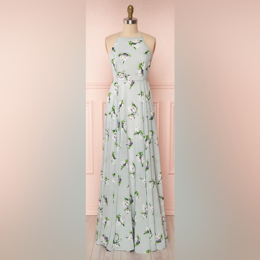 Floral Chiffon Open Back Maxi Dress - Boutique 1861 Montreal